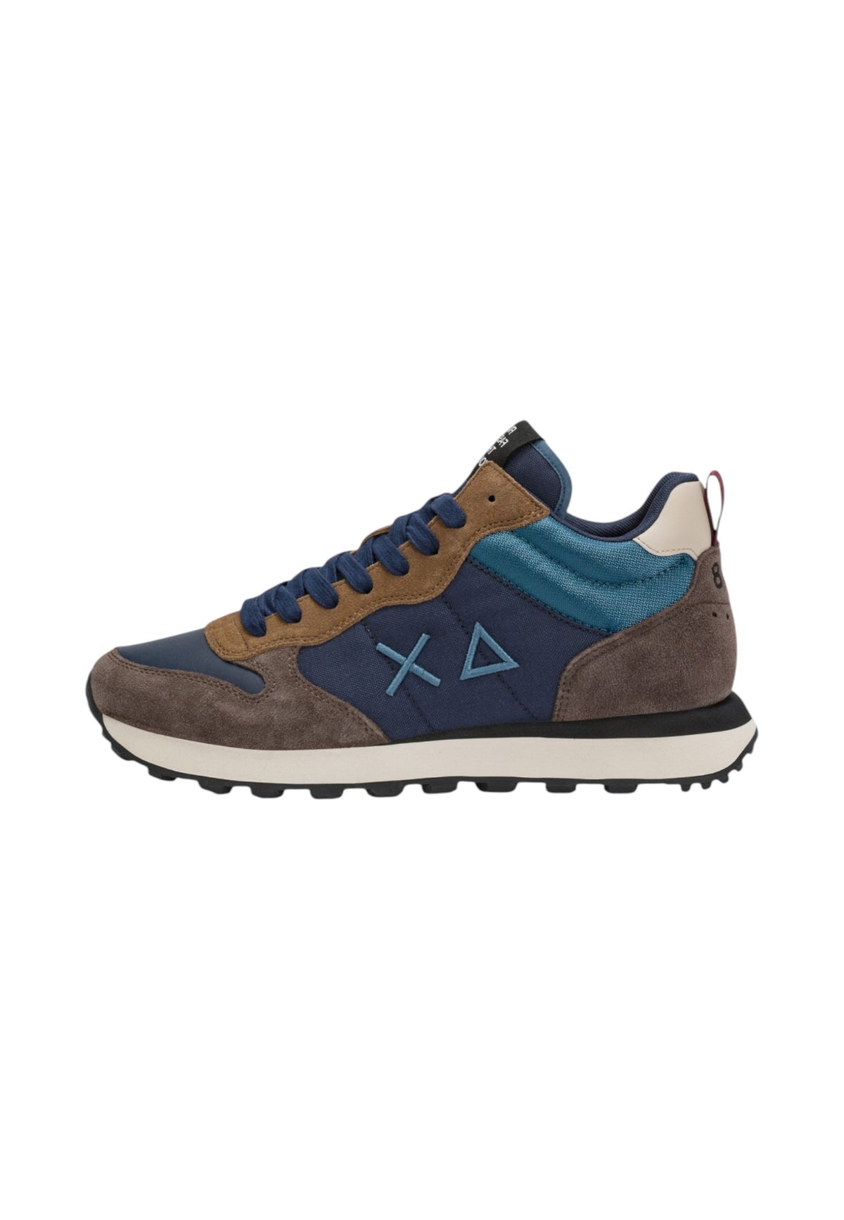 Sneakers Basse Uomo Sun68 Stile Running, Nylon E Suede, Dettagli A Contrasto, Logo Ricamato Tom 2.0 Mid Z46118