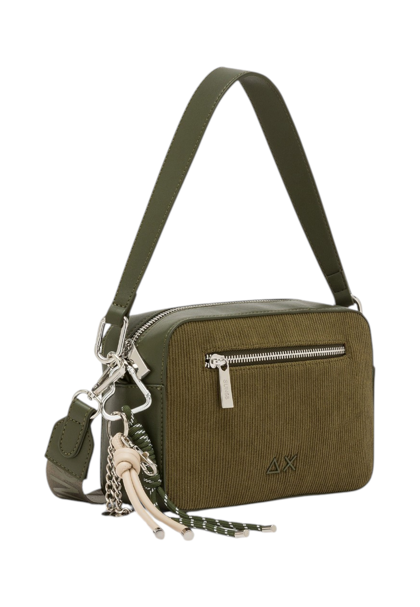 Borsa A Tracolla Donna Sun68 Camera Bag Velluto A Coste, Tracolla Regolabile, Tasca Frontale Con Zip, Chiusura Con Zip, Logo Frontale Corduroy Y46218
