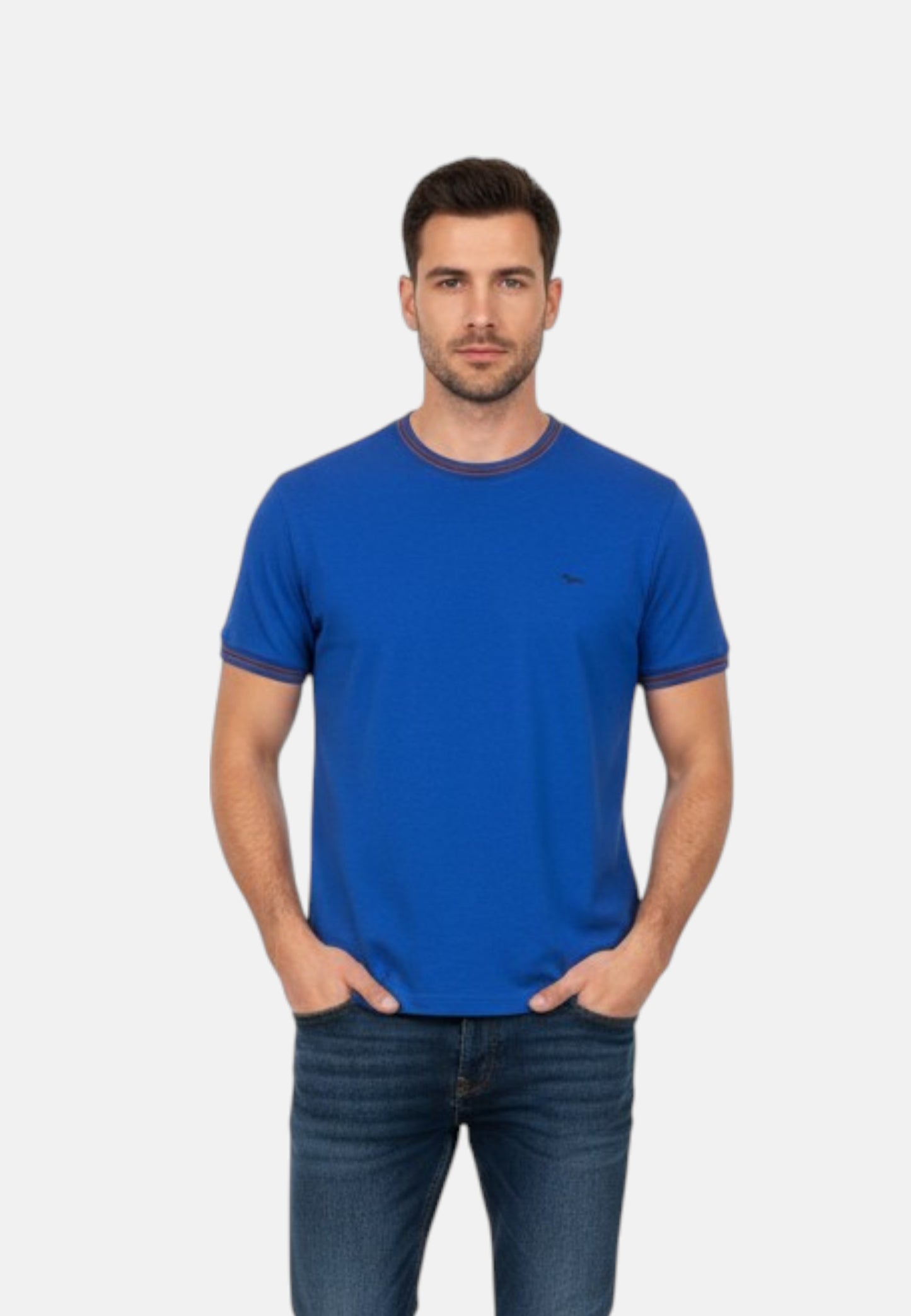T-Shirt Manica Corta Uomo Harmont & Blaine Con Collo E Orli Rigati  IRQ415021055