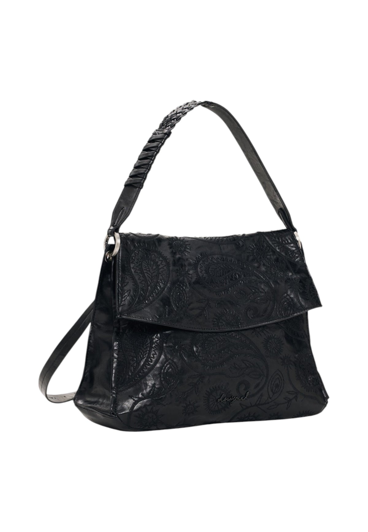 Zaino A Spalla Donna Desigual Medio, Motivo paisley, Con patta Siroco Posadas Black 26WAKP27
