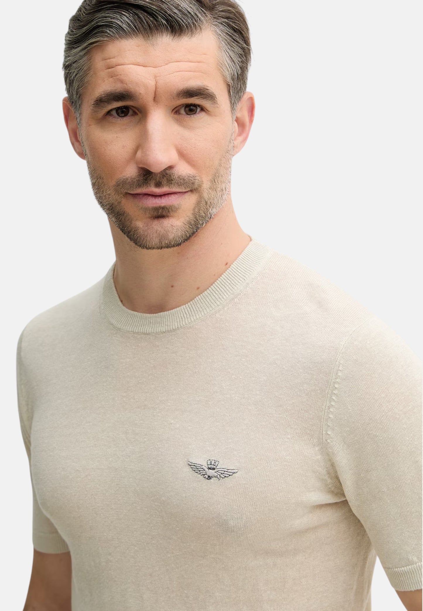 Maglia A Girocollo Uomo Aeronautica Militare Manica Corta In Lino  261MA1624UL00935