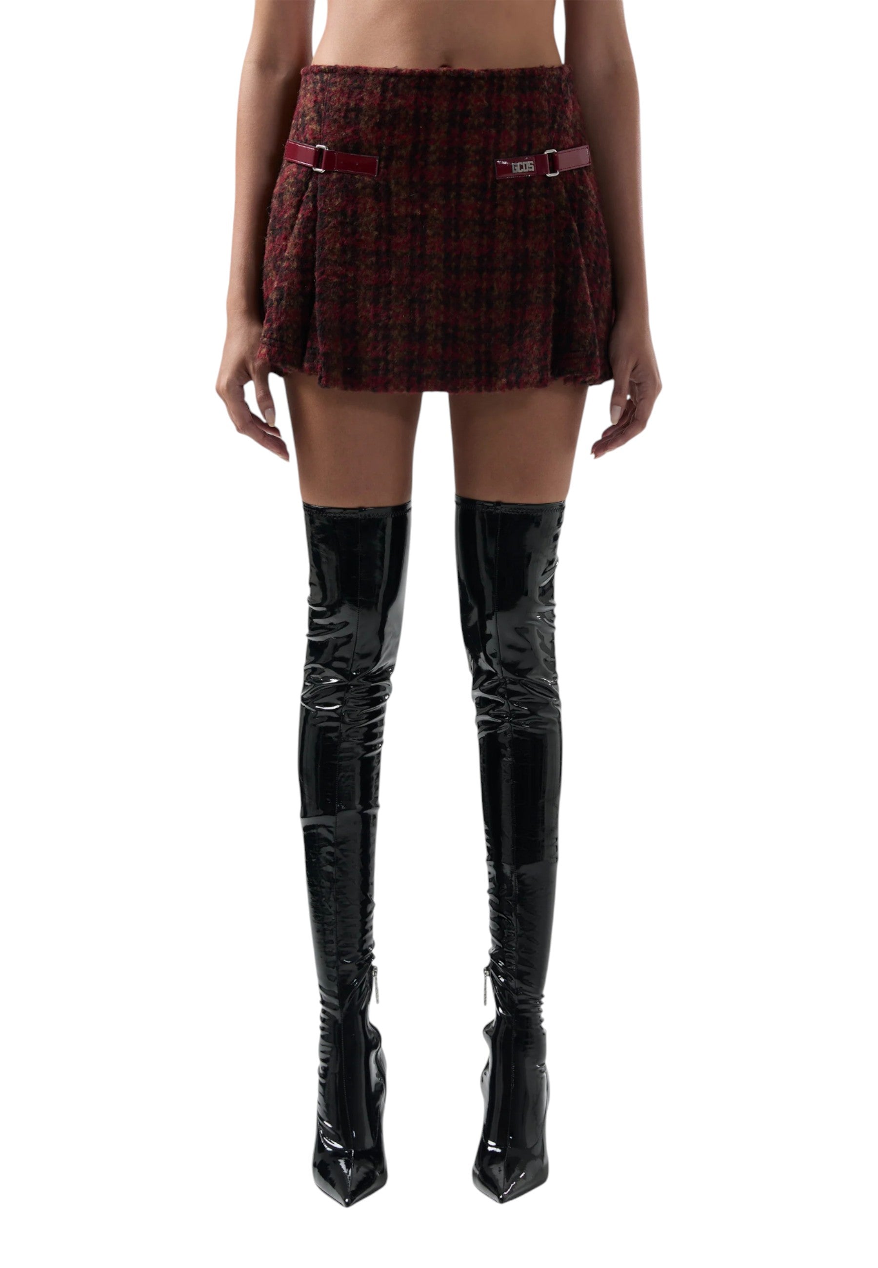 Gonna Corta Donna Gcds  Tweed Wool Pleated B2CW3202TP1
