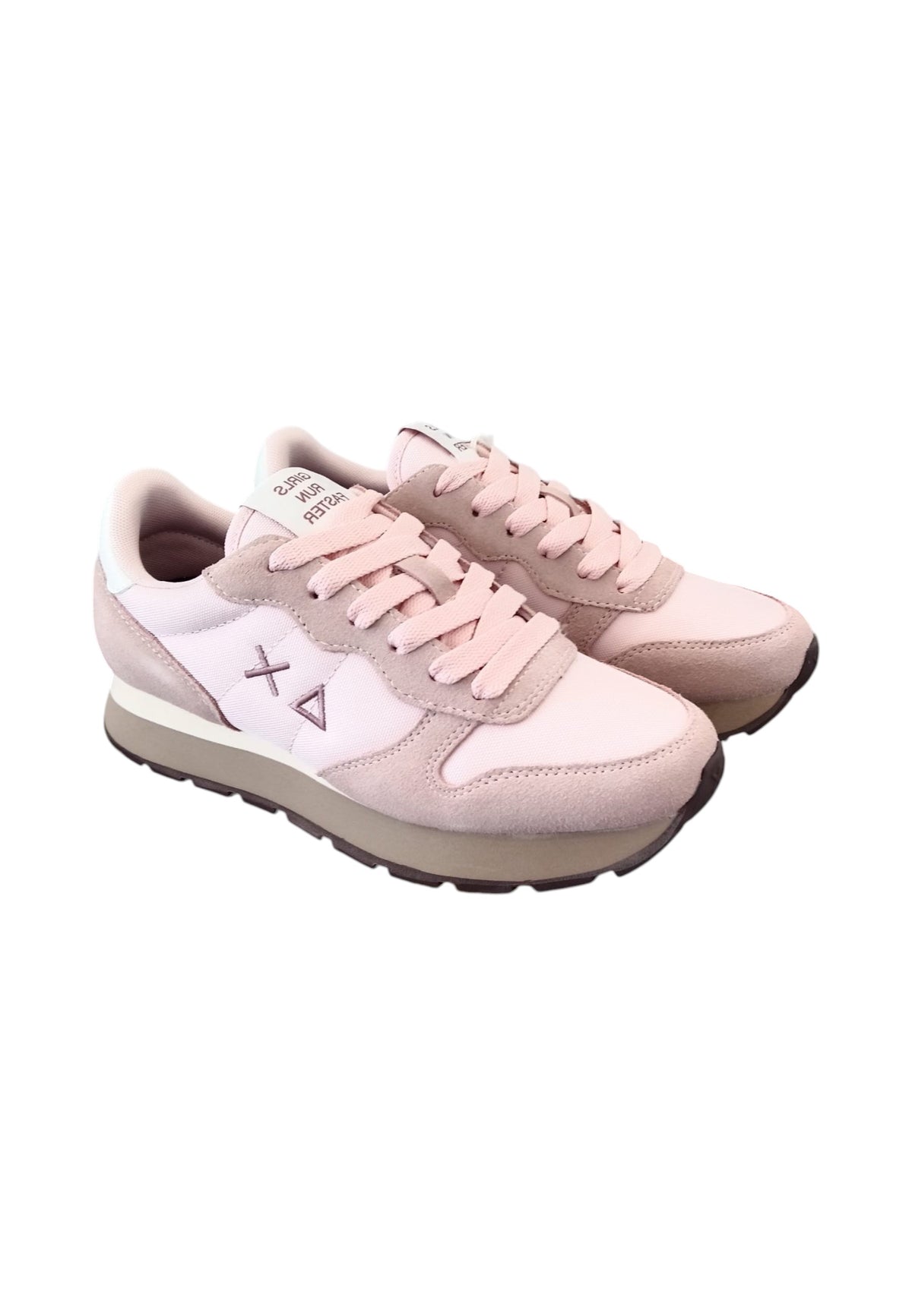 Sneakers Basse Donna Sun68 Stile Running, Nylon E Suede, Logo Ricamato Ally Solid Z46201
