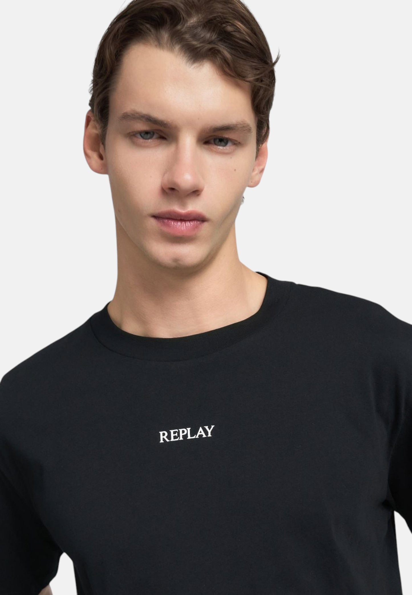 T-Shirt Manica Corta Uomo Replay In Jersey Con Lettering  M3098 .000.2660