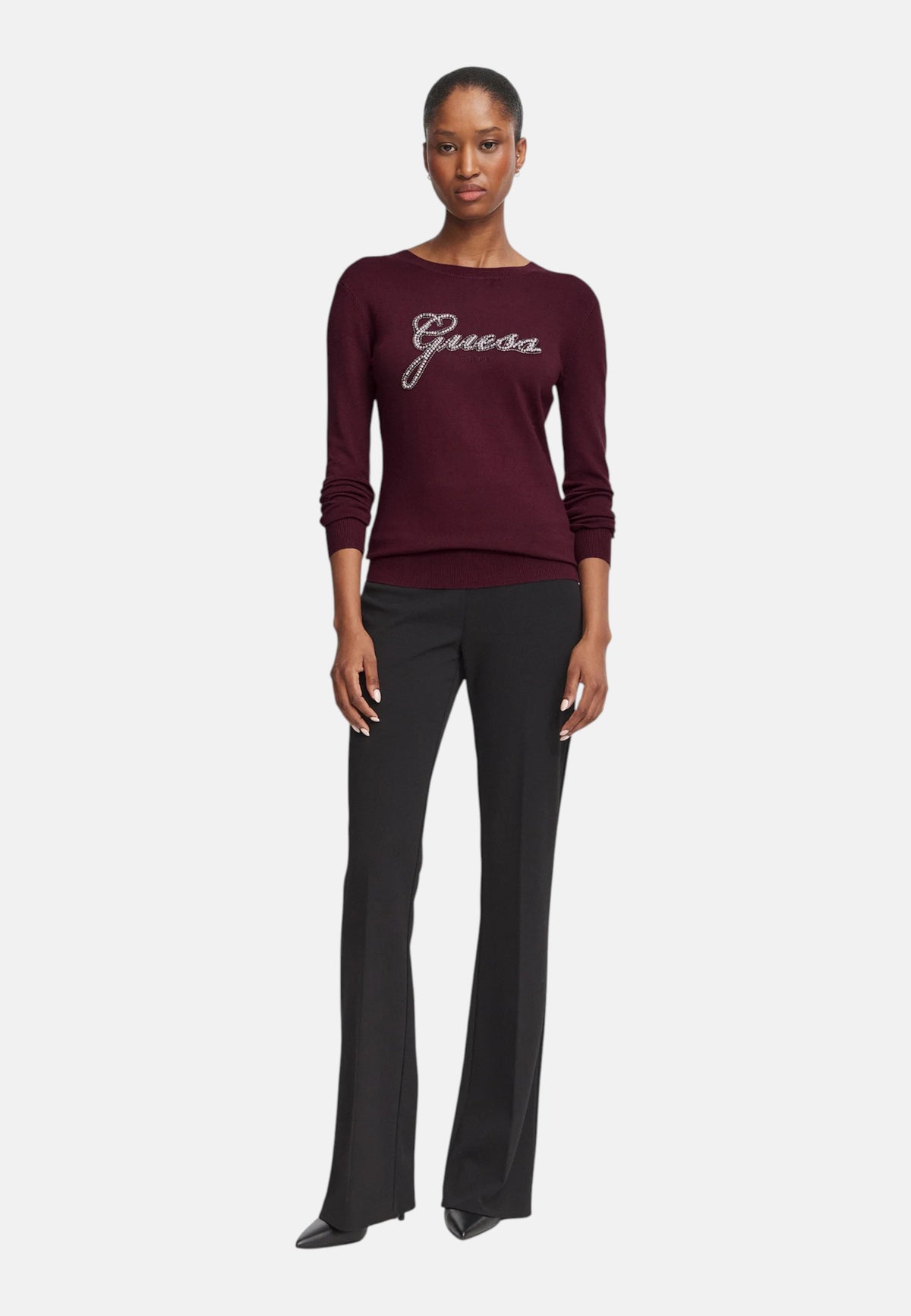 Maglione A Girocollo Donna Guess Logo Georgia W6BR53Z1454