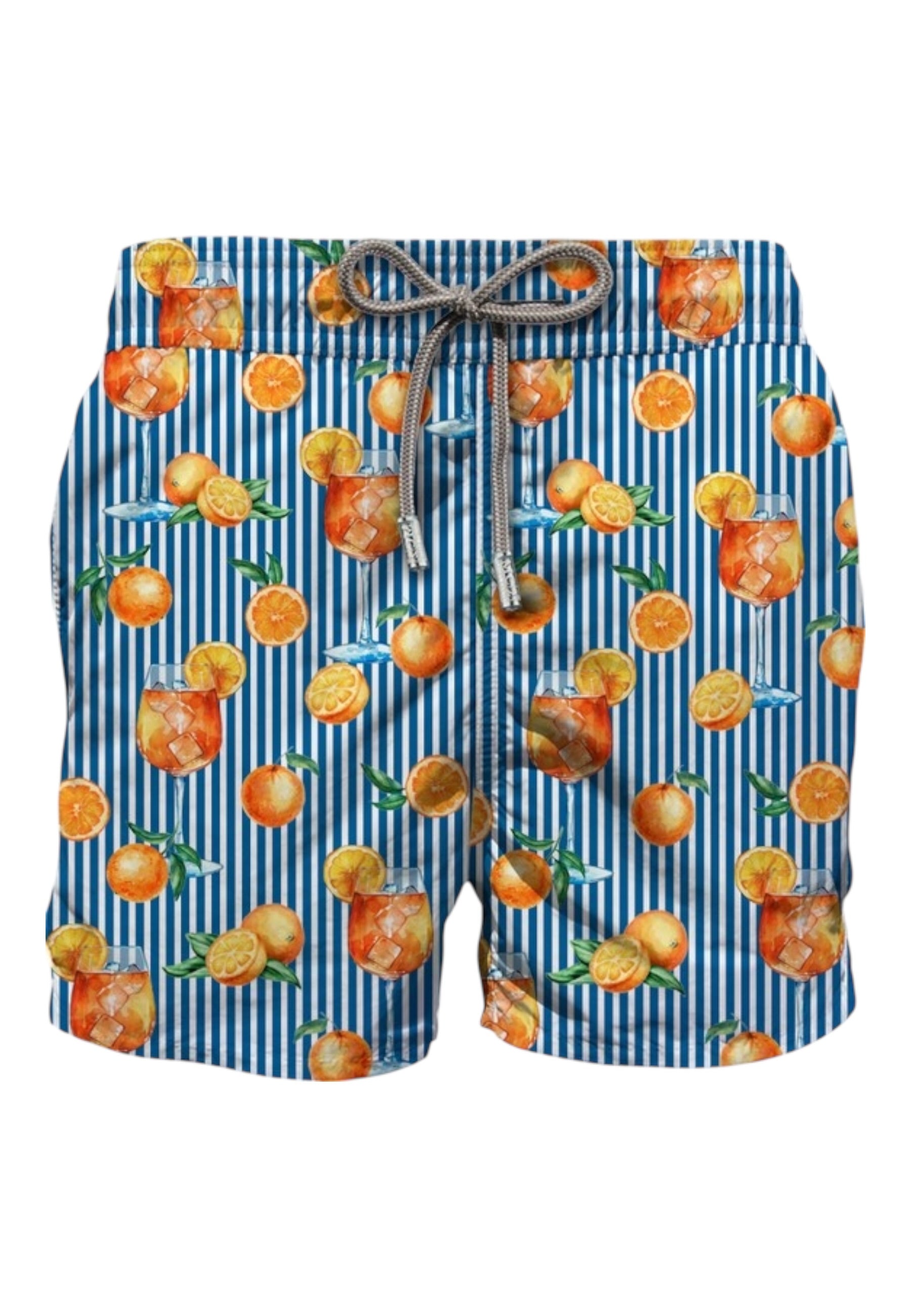 Costume da bagno Short Uomo Mc2 Saint Barth Orange Taste Stripes Gustavia GUS0001