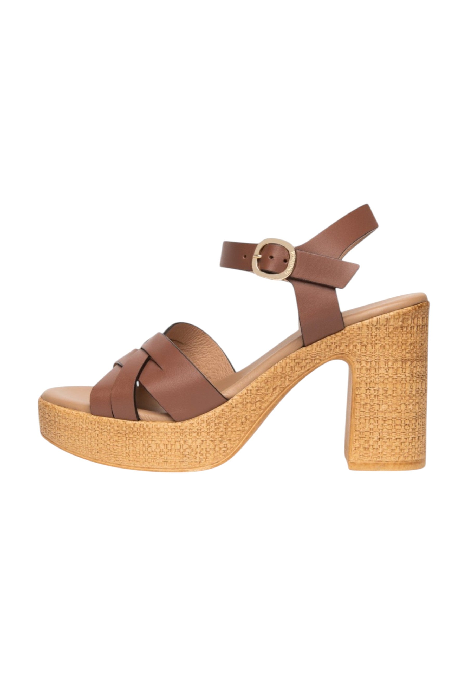 Sandali Con Tacco Donna Nero Giardini In Pelle Con Fasce Intrecciate  E617010D