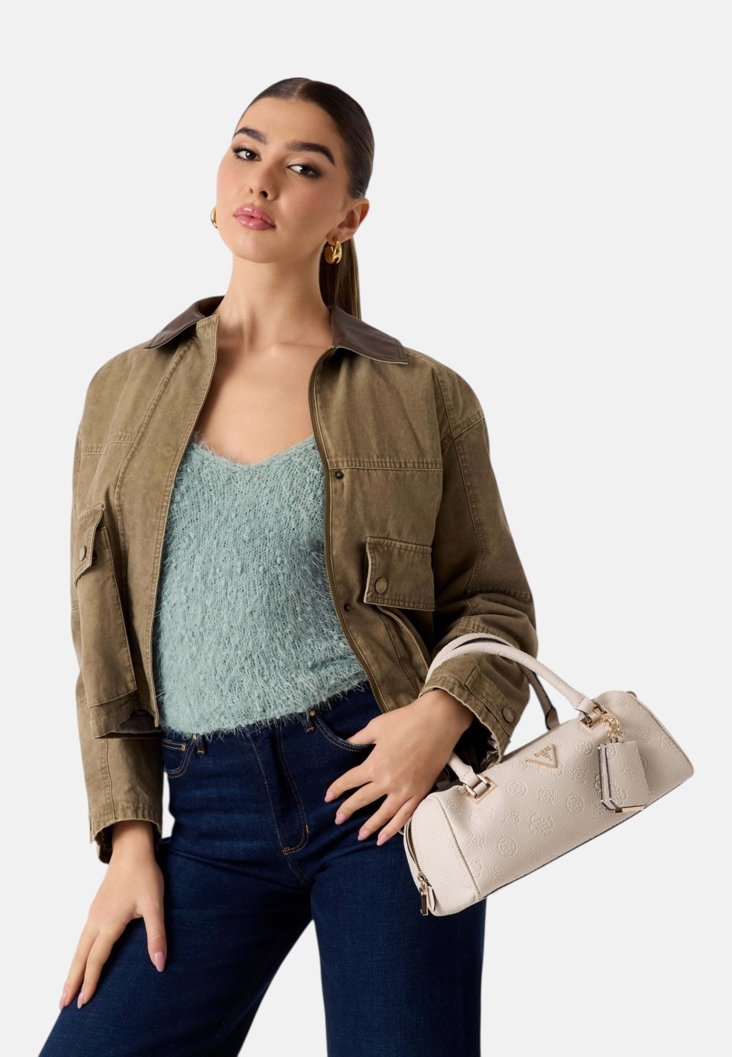 Borsa A Mano Donna Guess Box Satchel Cresidia Ii HWPD9888080
