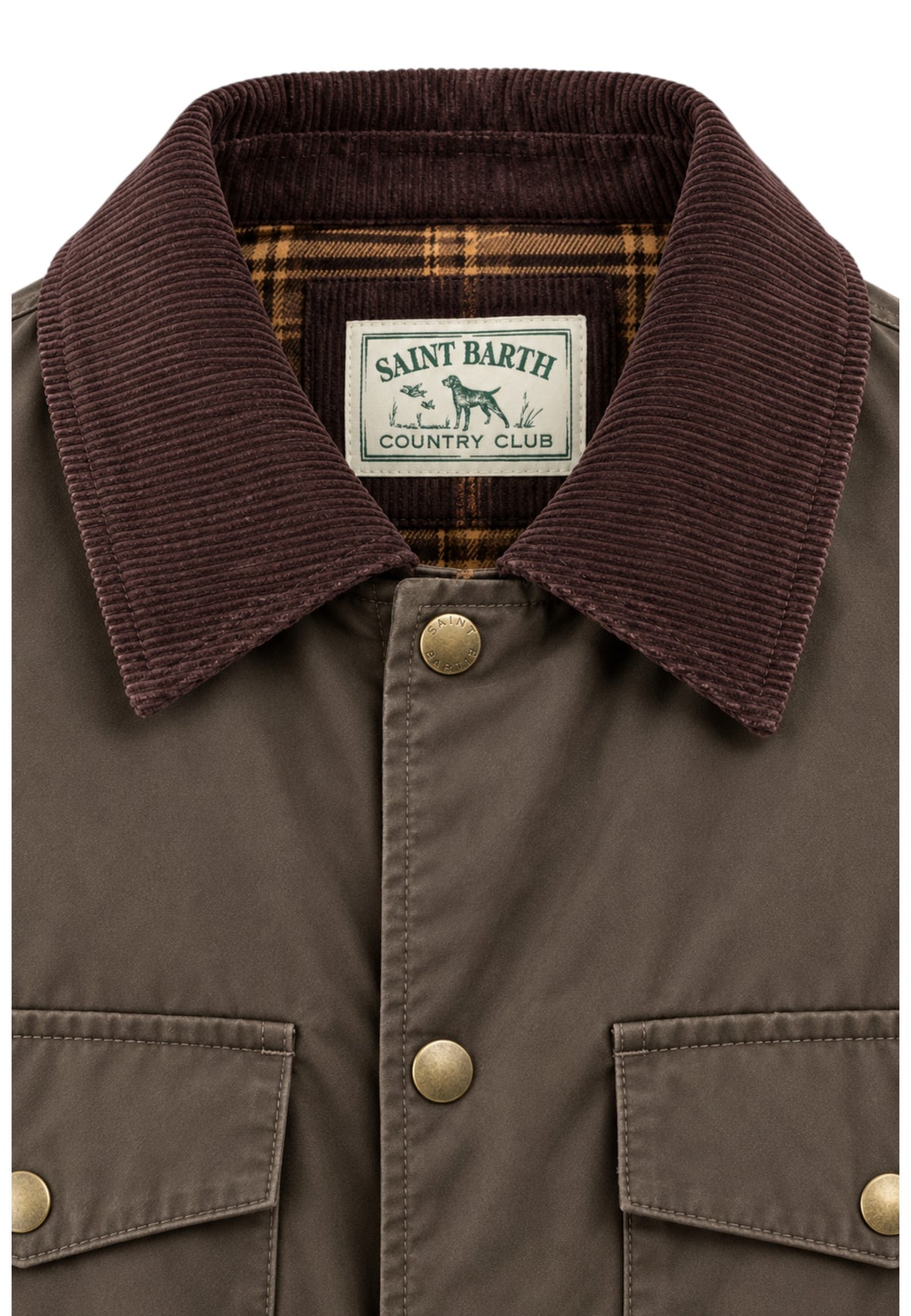 Giacca Invernale Uomo Mc2 Saint Barth Colletto, Chiusura Con Bottoni, Tasche Applicate, Tessuto Effetto Cerato Bexley Wax BEX003
