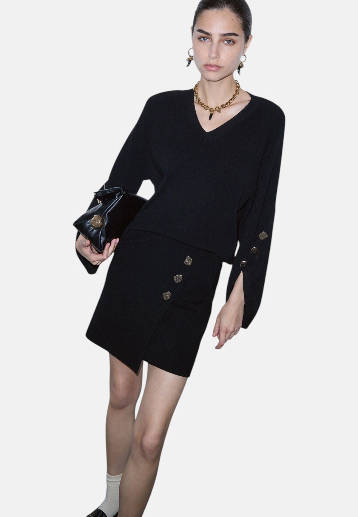 Maglia Scollo A V Donna Liu Jo Con Maniche A Mantella  CF6092MS99E