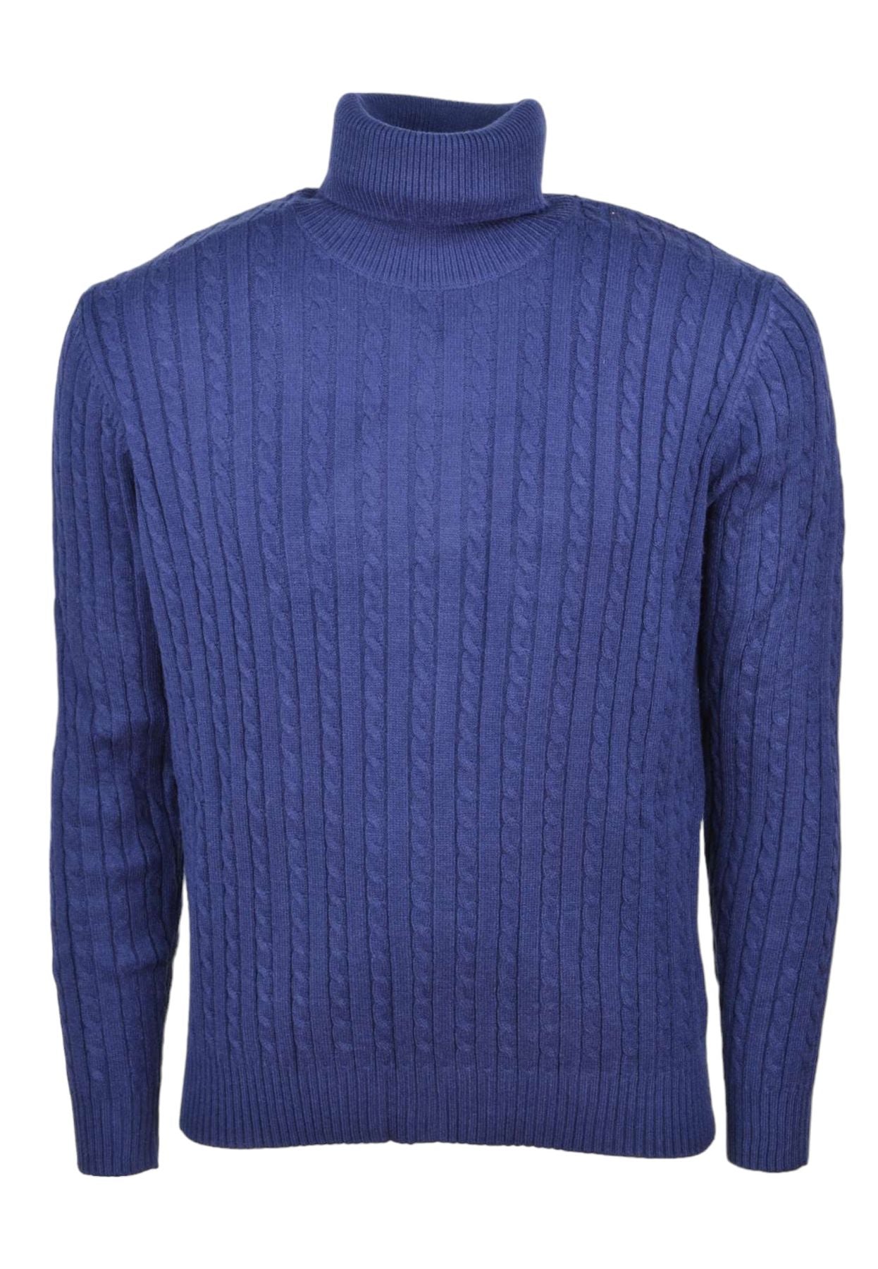 Maglione Collo Alto Uomo Cashmere Company Dolcevita Trecce Elasticizzato F.12 IU204839