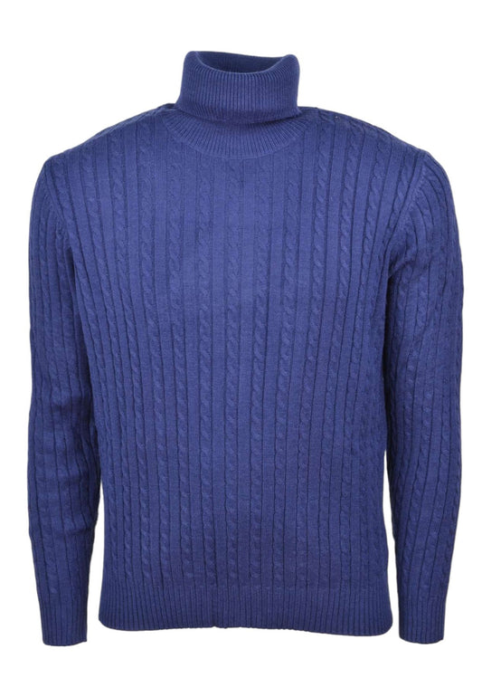 Maglione Collo Alto Uomo Cashmere Company Dolcevita Trecce Elasticizzato F.12 IU204839