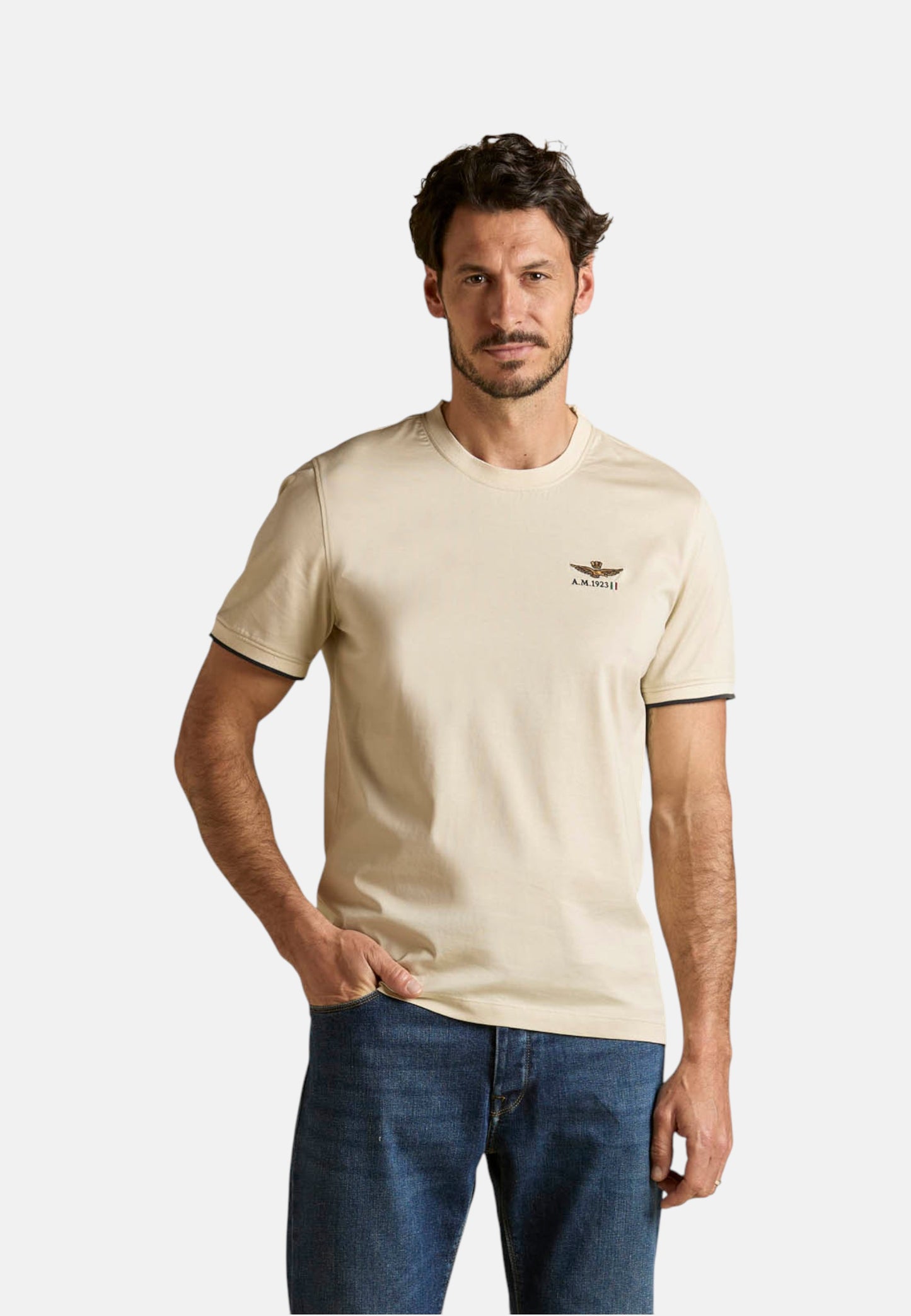 T-Shirt Manica Corta Uomo Aeronautica Militare In Jersey Di Cotone Mercerizzato  261TS2508UJ00682