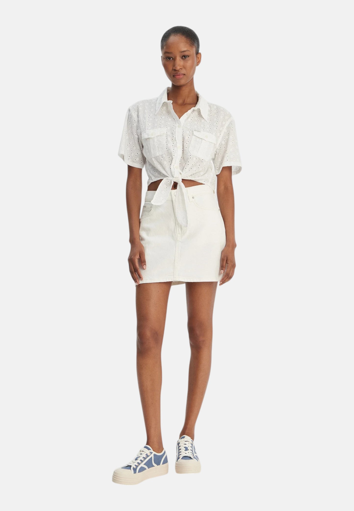 Camicia Manica Corta Donna Guess  Gj Cropped Front Tie W6GHA3WO331