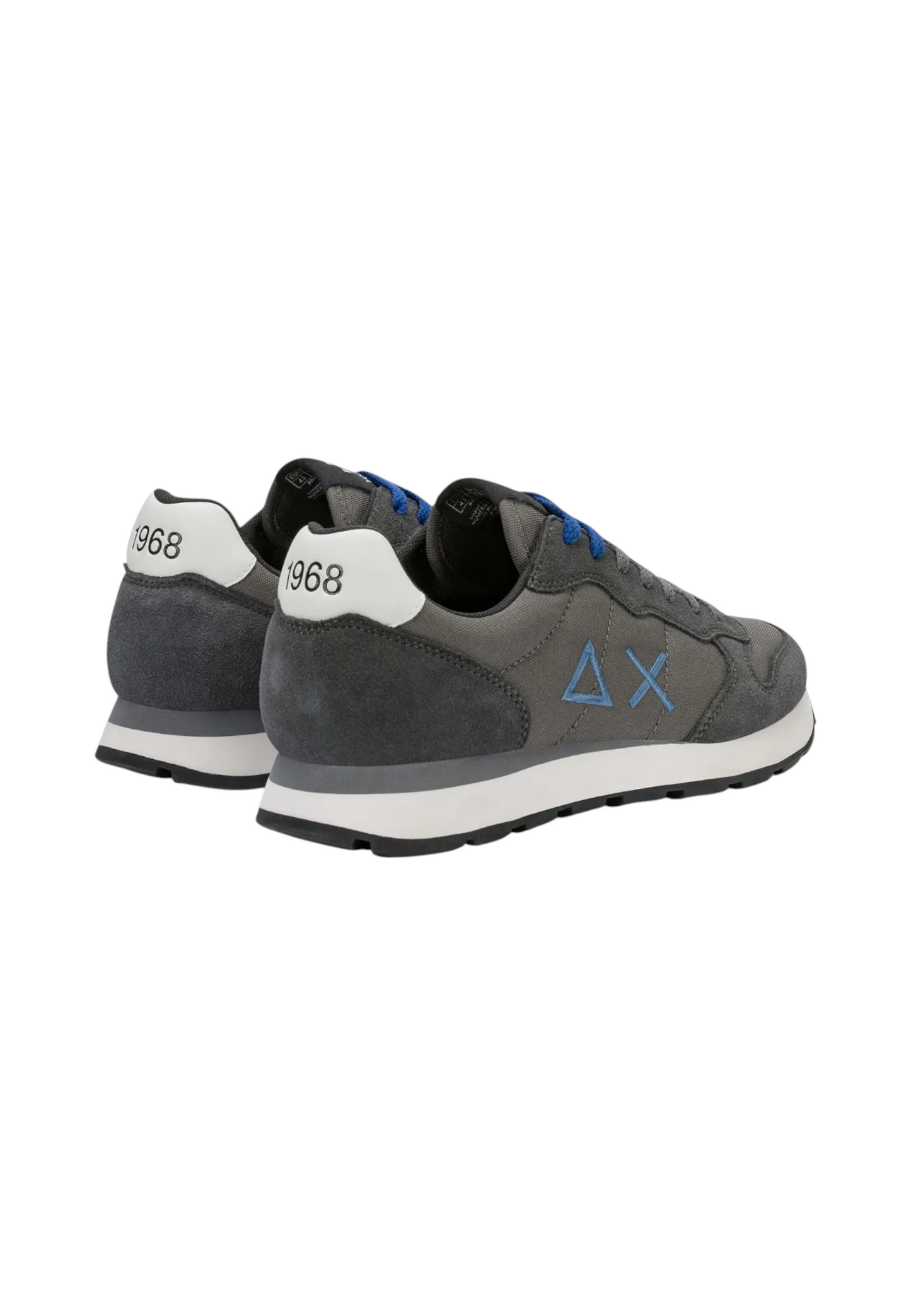 Sneakers Basse Uomo Sun68 Stile Running, Logo Ricamato, Nylon E Suede Tom Solid Z46101