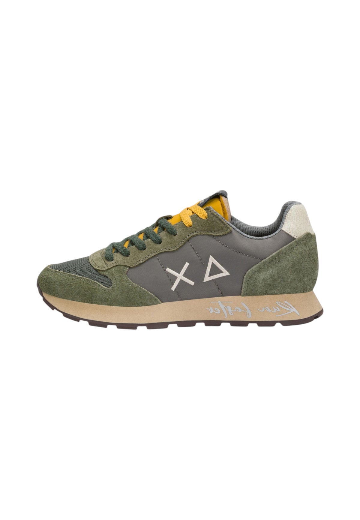 Sneakers Basse Uomo Sun68 Stile Running, Nylon E Suede, Effetto Vintage, Logo Ricamato Tom Vintage Z46105