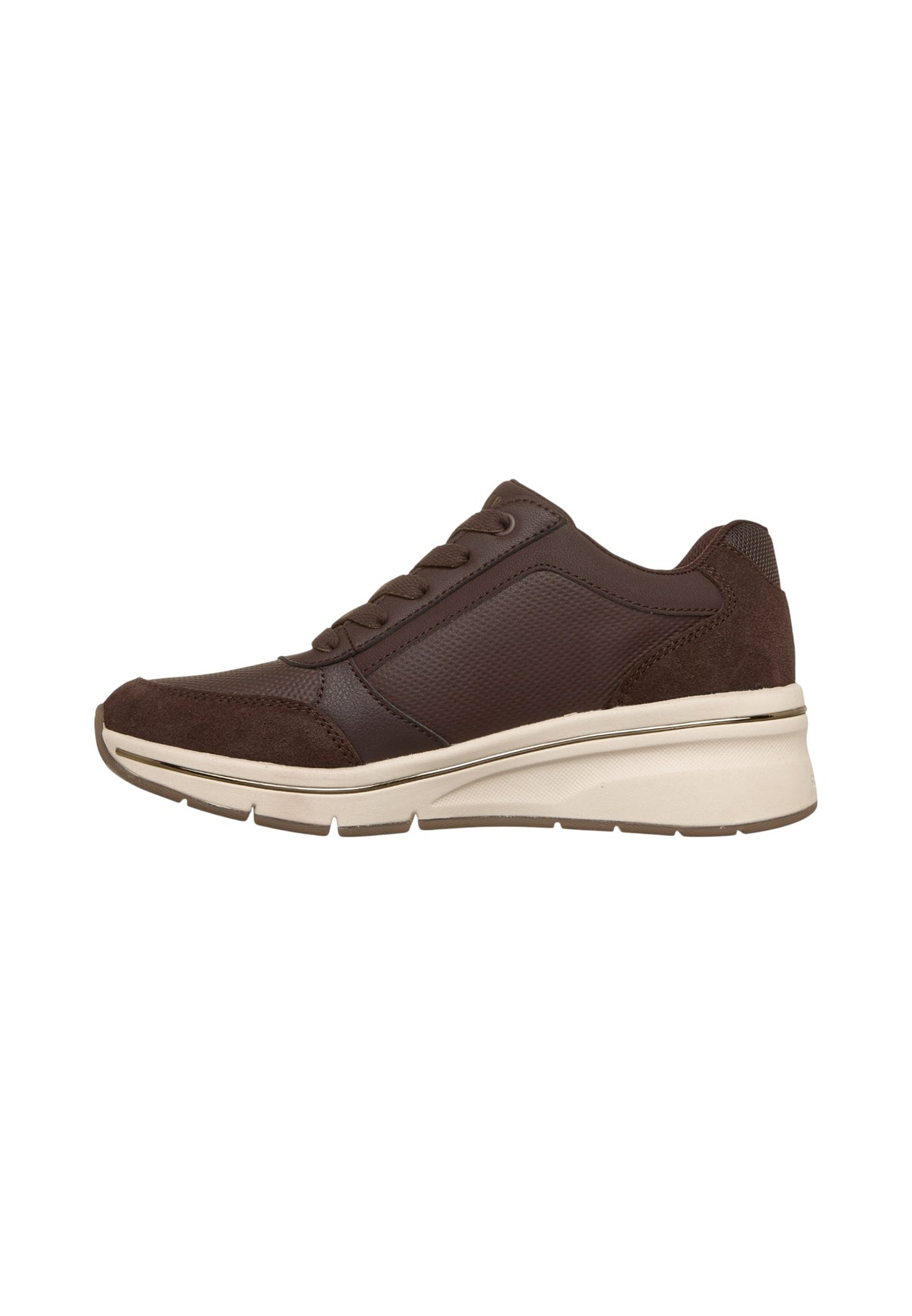 Sneakers Basse Donna Skechers Air-Cooled Memory Foam, Zeppa nascosta Wedge Fit, Cerniera laterale, Inserti in pelle scamosciata Billion Flex - Luxe Up 190370