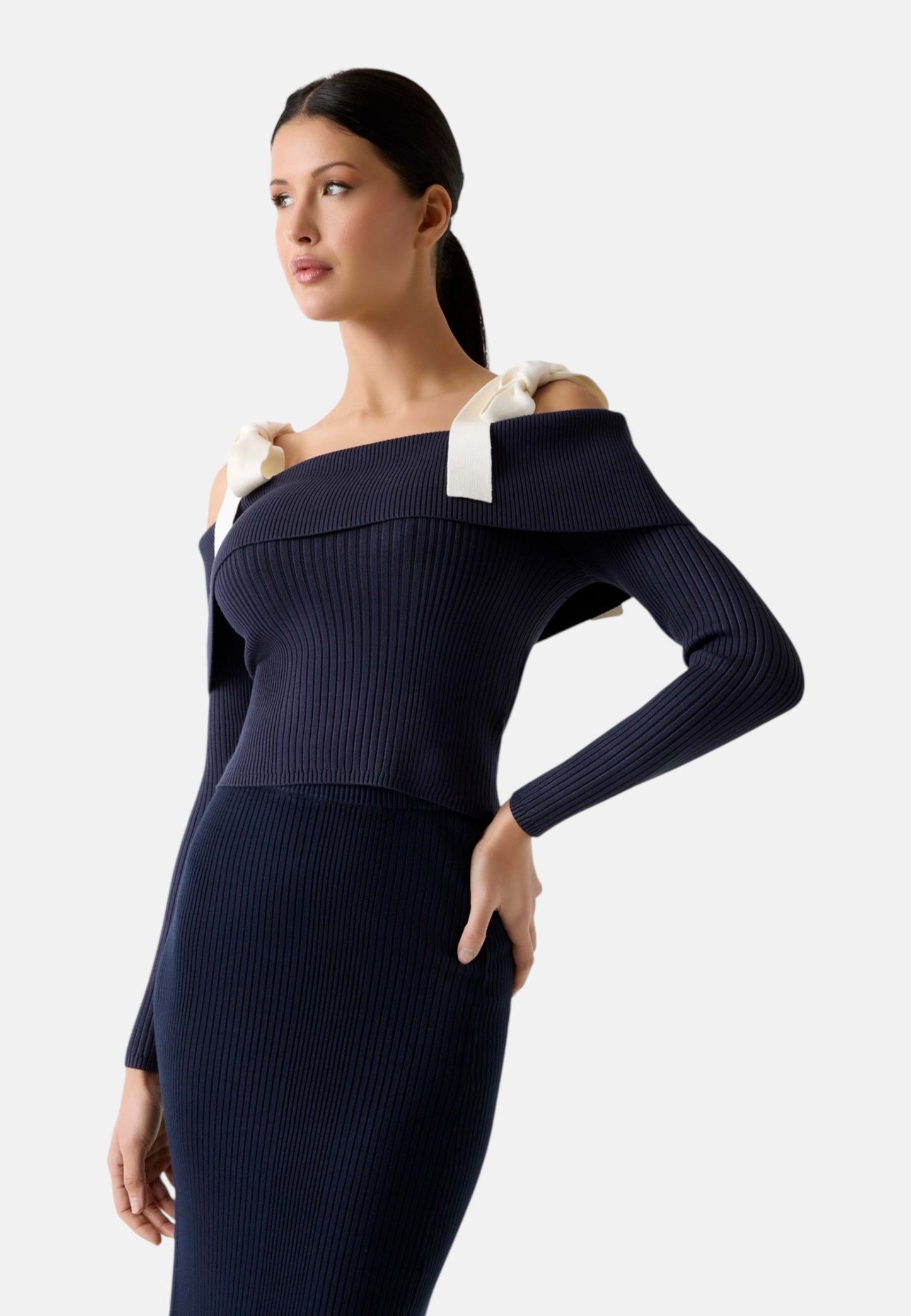 Maglia  Donna Guess  Off Shoulder Rib Terra W6RR13Z2YJ2