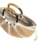 Borsa A Mano Donna Coccinelle In Paglia/Pelle Martellata Fine Coccinelle Shell Straw Medium E1U5D180201