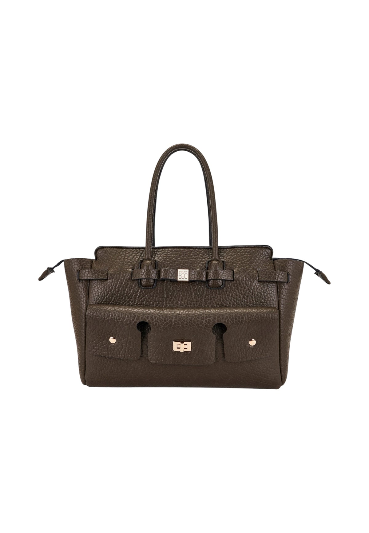 Borsa A Spalla Donna Save My Bag Shopping bag grande, Doppi manici, Chiusura con zip, Logo Save My Bag in metallo, Finitura effetto pelle, Dimensioni: 39 x 13 x 26 Cm Clara S62-CLARA-L-PUB