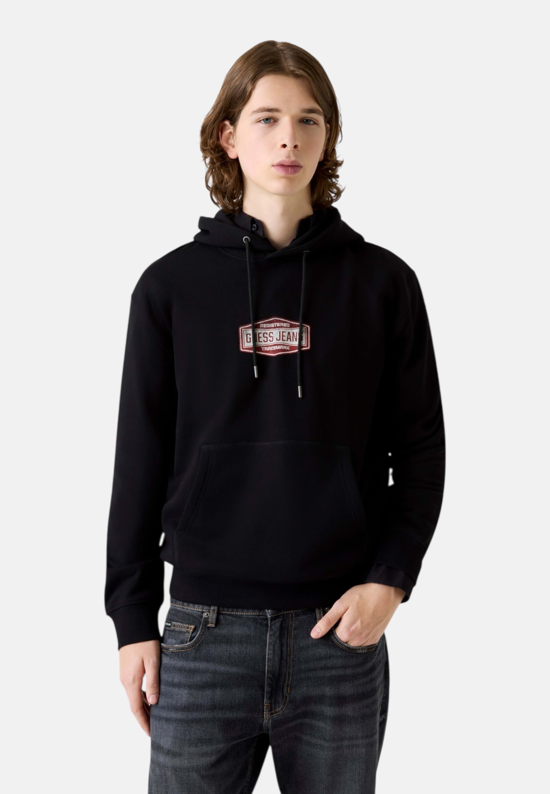 Felpa Con Cappuccio Uomo Guess  Gj Resitered Trademar M6RQ25KCPR1
