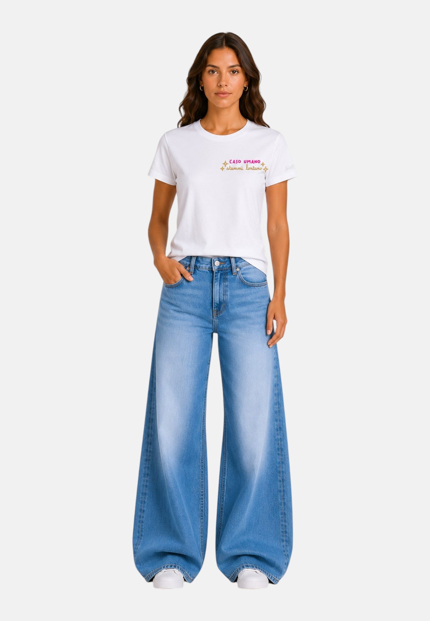T-Shirt Manica Corta Donna Mc2 Saint Barth Caso Umano Lontano Emb Emilie EMI0001