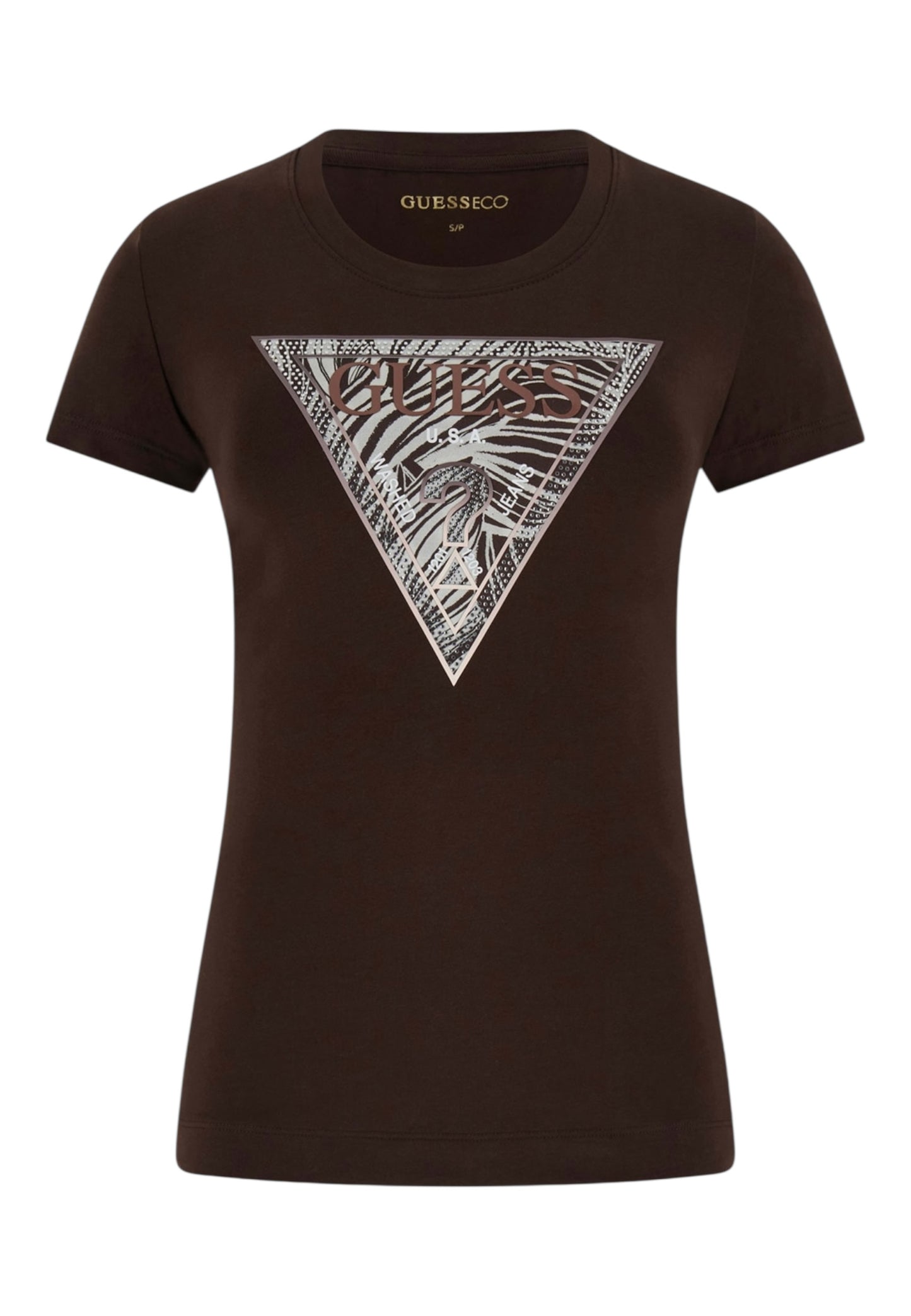 T-Shirt Manica Corta Donna Guess  Zebra Triangle W6GI19K3042