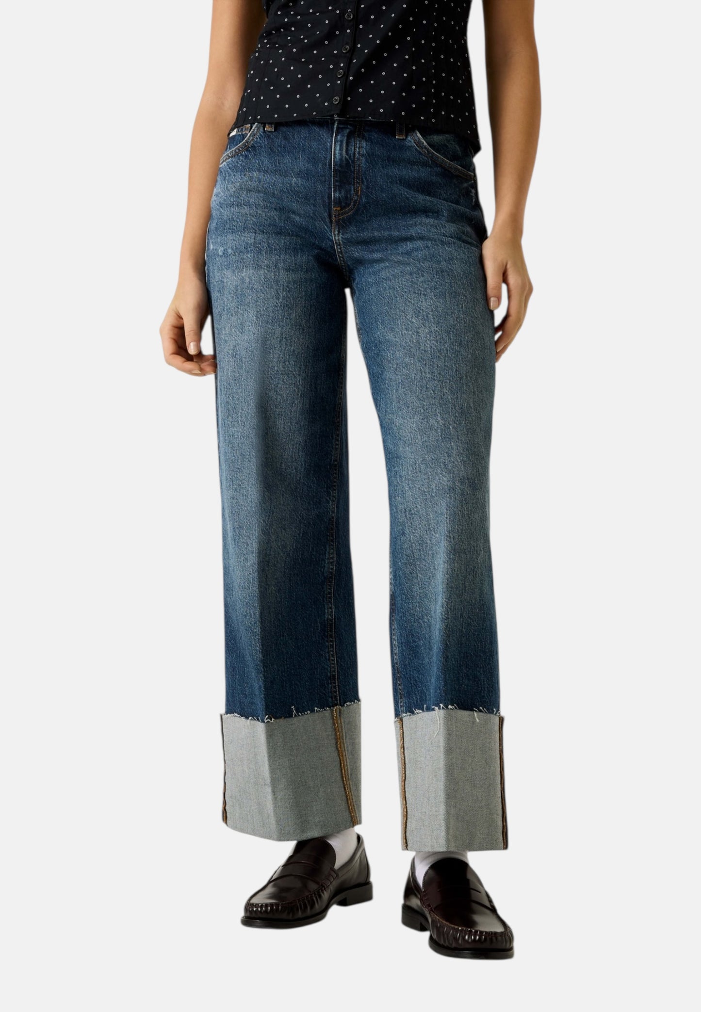 Jeans Wide Leg Donna Guess Vein Dark Used Gj Wide Leg Cuffed W6RA2BD5M5L