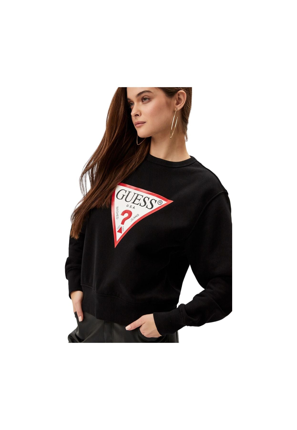 Felpa A Girocollo Donna Guess  Original Fleece W2YQ16KBA11