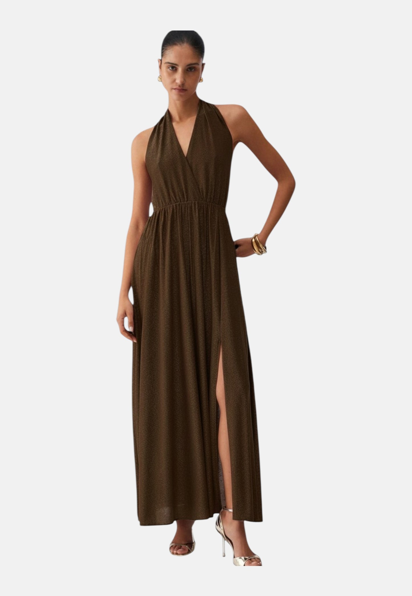Vestito Lungo Donna Liu Jo In Lurex Con Spacco Eco Line CA6257JS006