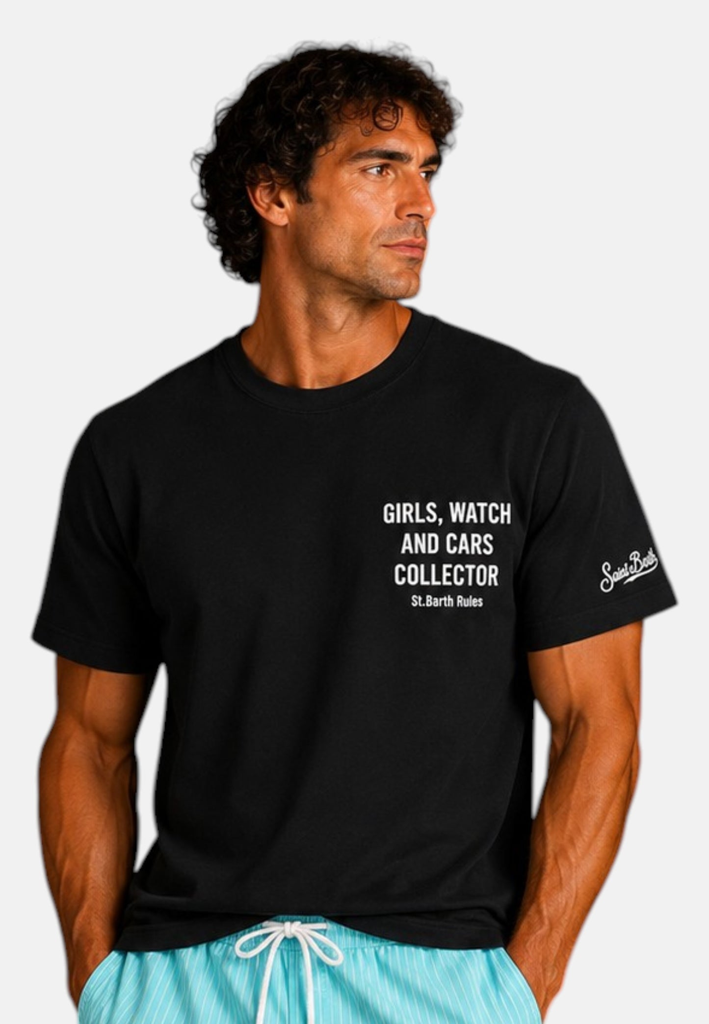 T-Shirt Manica Corta Uomo Mc2 Saint Barth Stampa/Ricamo Fronte E Retro Collector Portland PRL0002