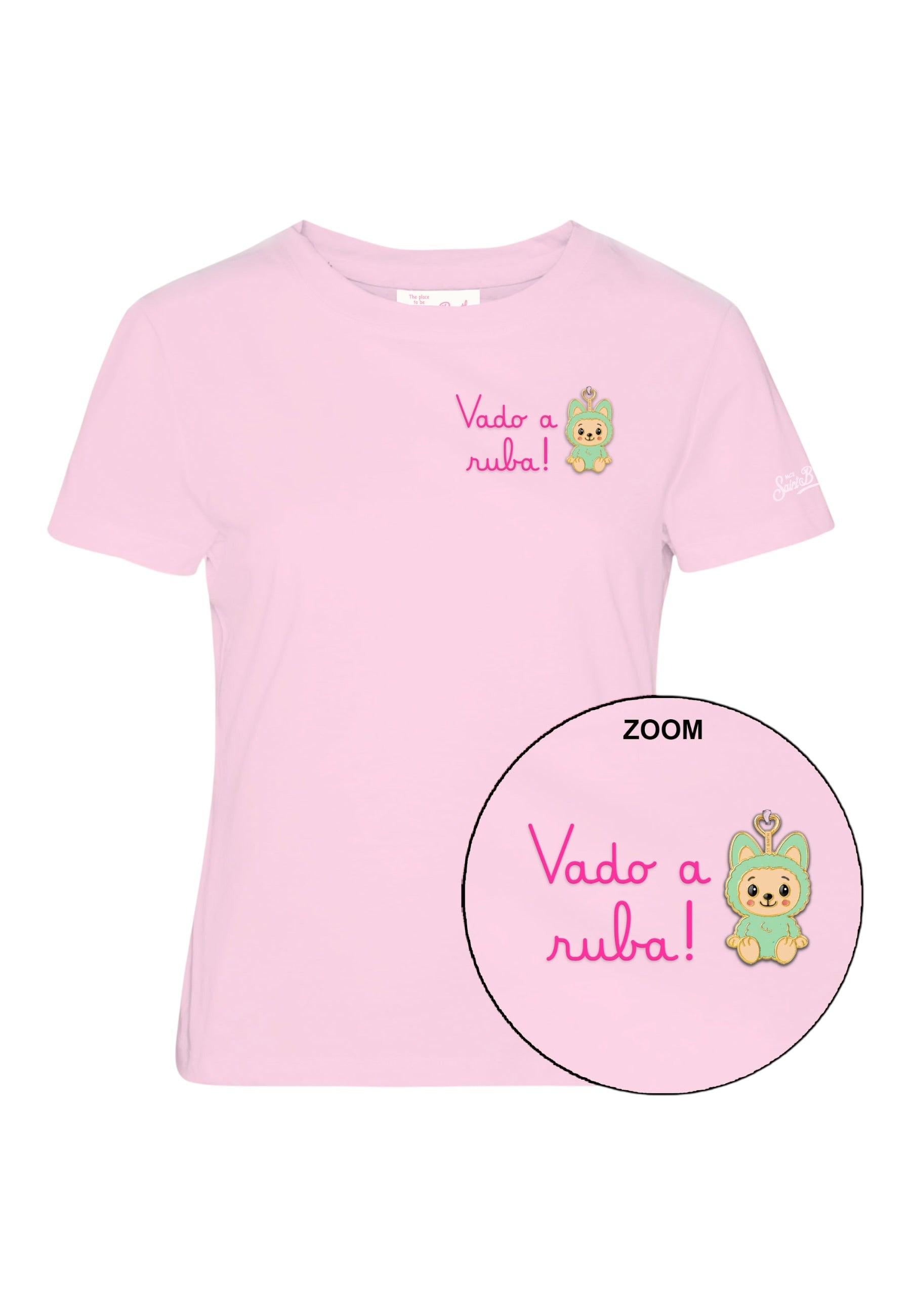 T-Shirt Manica Corta Donna Mc2 Saint Barth Vado Ruba Puppy Charm Emb Emilie EMI0001
