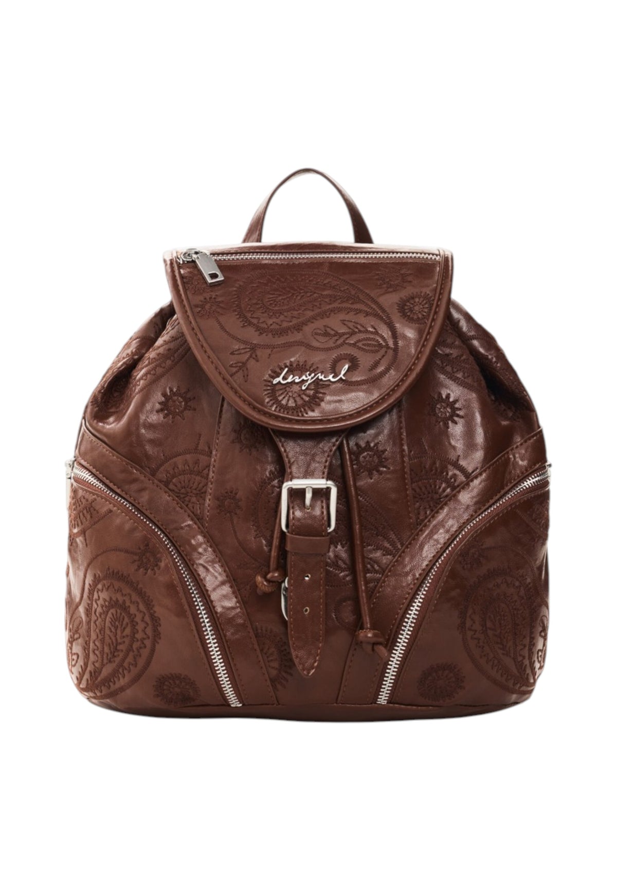Zaino  Donna Desigual Piccolo, Effetto pelle, Con patta, Con fibbia Siroco Tula Mini Camel 26WAKP26