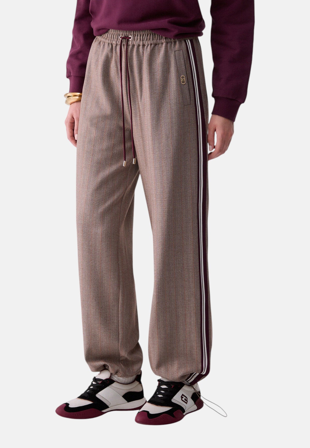 Pantaloni Tuta Donna Liu Jo Palazzo Gessati  TF6148T692A