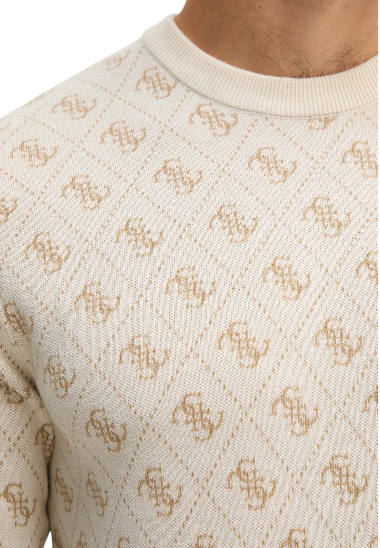 Maglione A Girocollo Uomo Guess  Humbert 4G Logo M5YR10Z3OE2