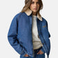Giacca Jeans Donna Guess Linea boxy, Effetto teddy Gj W6BN03D1813