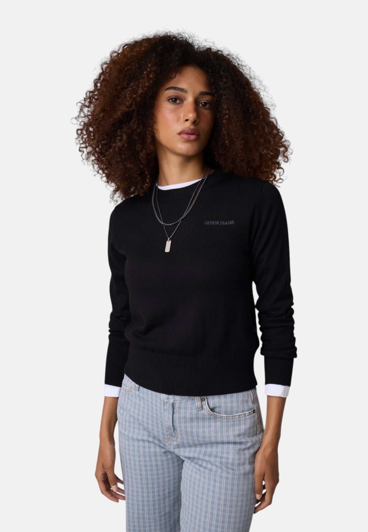 Maglione A Girocollo Donna Guess Logo ricamato Gj W4BR83Z3HO2