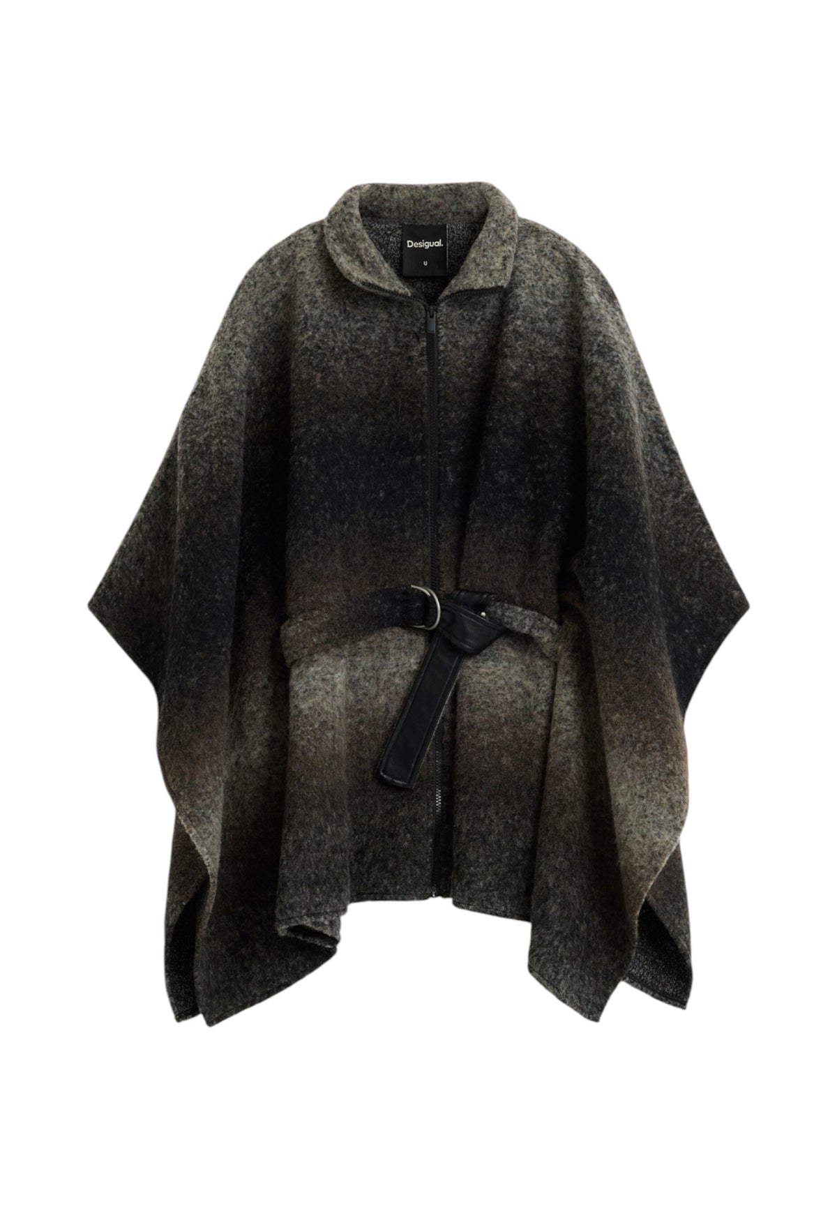 Poncho  Donna Desigual  Poncho Aldama Belt Gray 26WAIA30