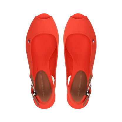 Sandali Con Zeppa Donna Tommy Hilfiger Alta Iconic Elena Sling Back Wedge FW0FW04789