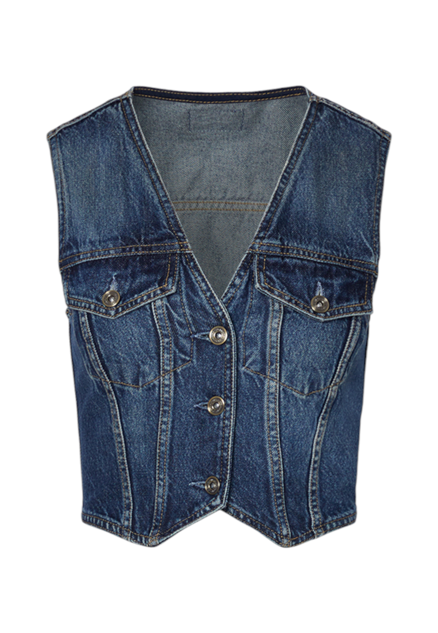 Gilet  Donna Liu Jo Mini In Denim Vintage  UF6502D0398