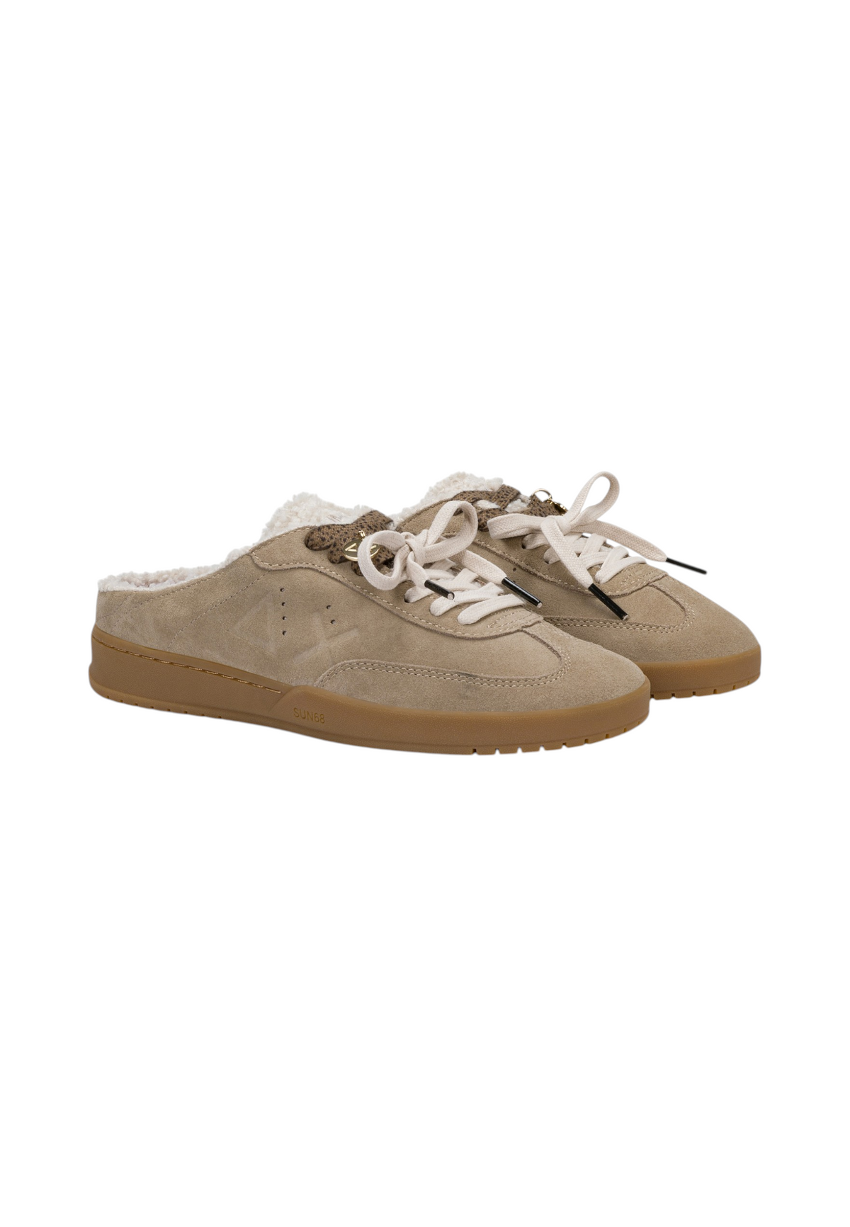 Sneakers Basse Donna Sun68 Stile Tennis, Suede, Sabot, Charm Logato California Sabot Woman Z46256