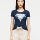 T-Shirt Manica Corta Donna Guess  Feather Triangle W6GI11K3026