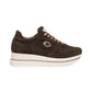 Sneakers Basse Donna Nero Giardini Tomaia in pelle, chiusura con lacci, applicazione logo laterale, punta tonda, suola rialzata in gomma, Made in Italy  I617362D