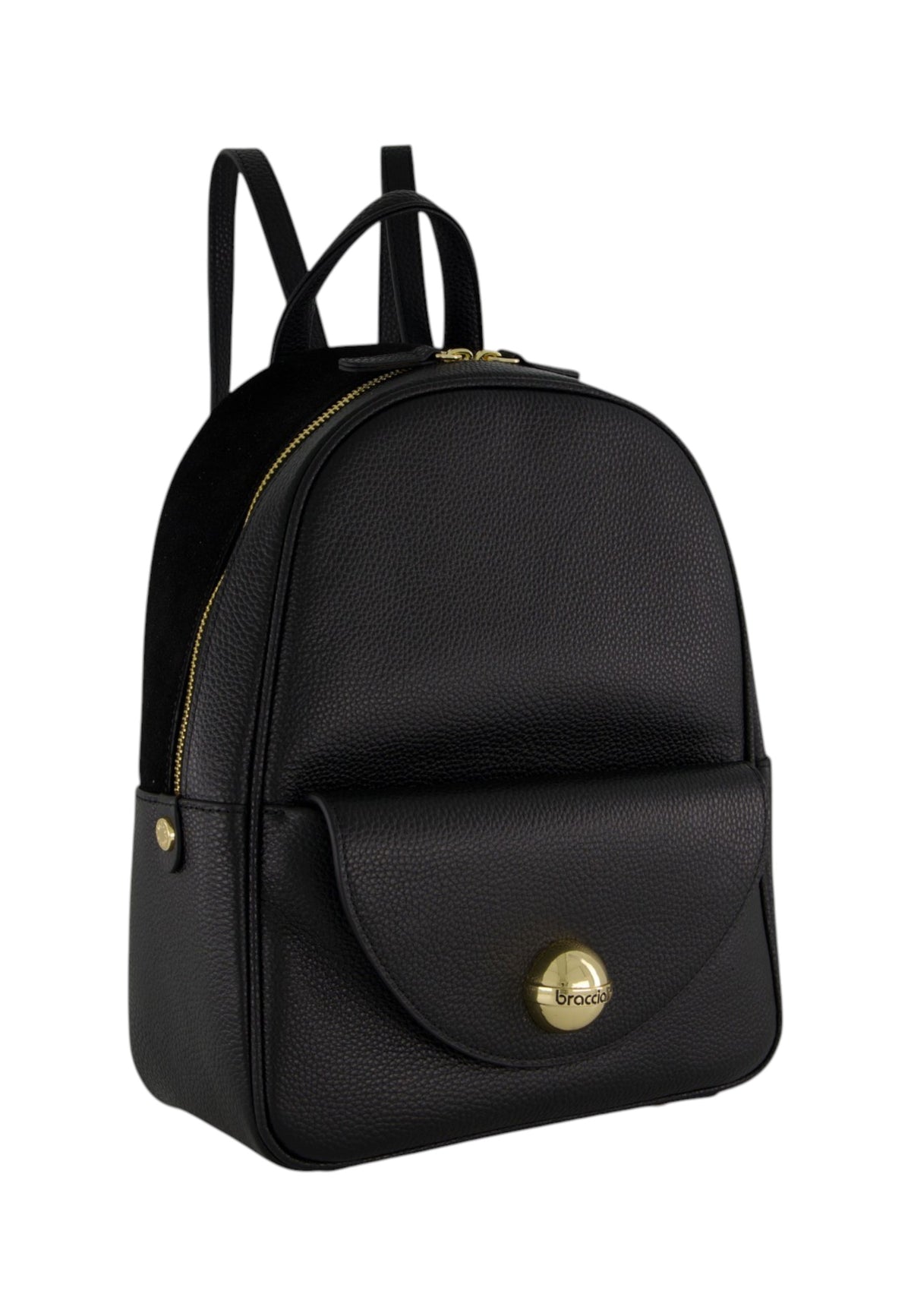 Zaino  Donna Braccialini Zaino compatto, Singolo con tracolle regolabili, Chiusura con zip, Due tasche interne, una con zip e una aperta, Dettaglio boule in metallo dorato, Dimensioni: 24 x 10 x 30 Cm Ariel B19434PP