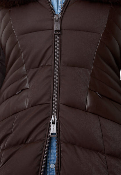 Piumino Lungo Donna Guess Con Cappuccio In Eco Pelliccia New Oxana W4BL61WGLZ0