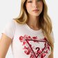 T-Shirt Manica Corta Donna Guess  Flowers Triangle W6RI23J1314