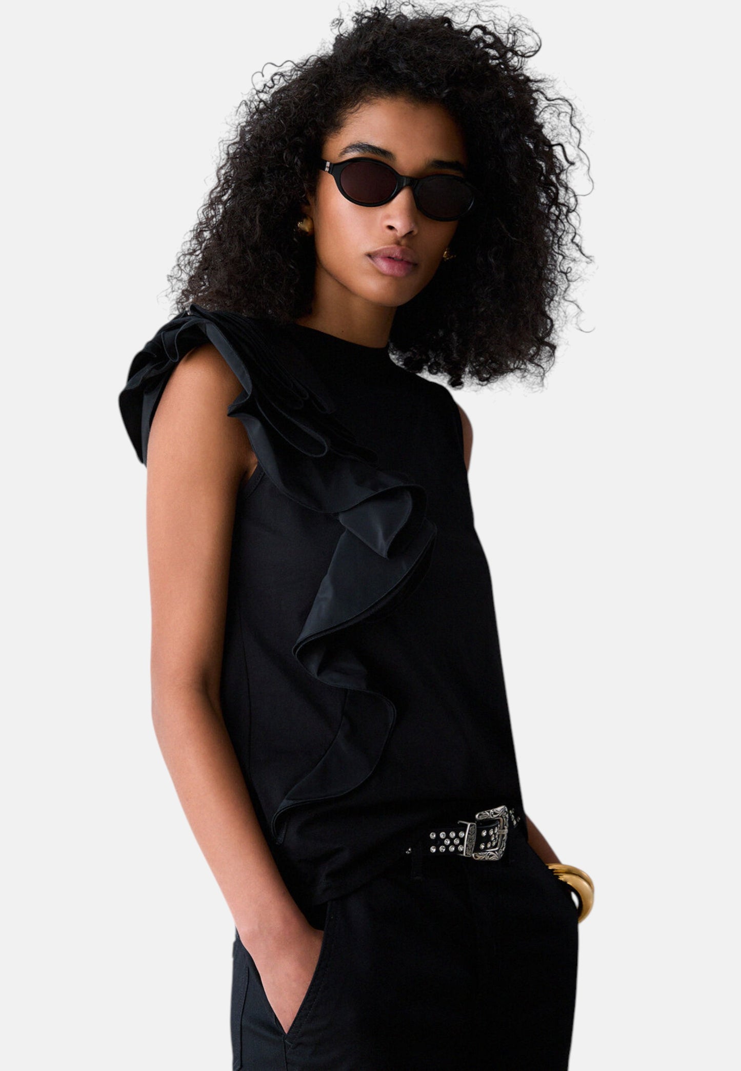 T-Shirt Manica Corta Donna Liu Jo Con Volant  CA6385J6308