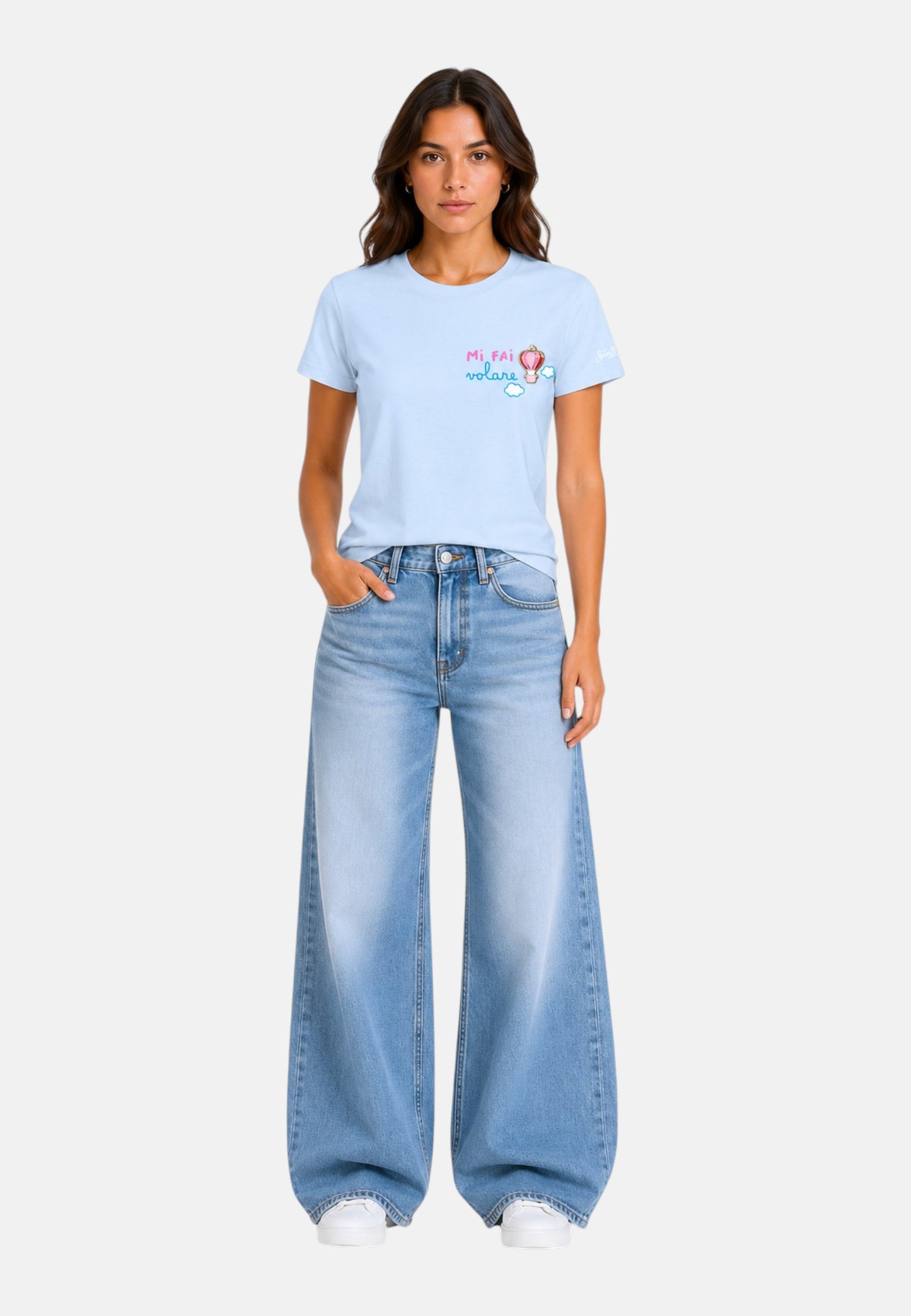T-Shirt Manica Corta Donna Mc2 Saint Barth Mi Fai Volare Charm Emb Emilie EMI0001