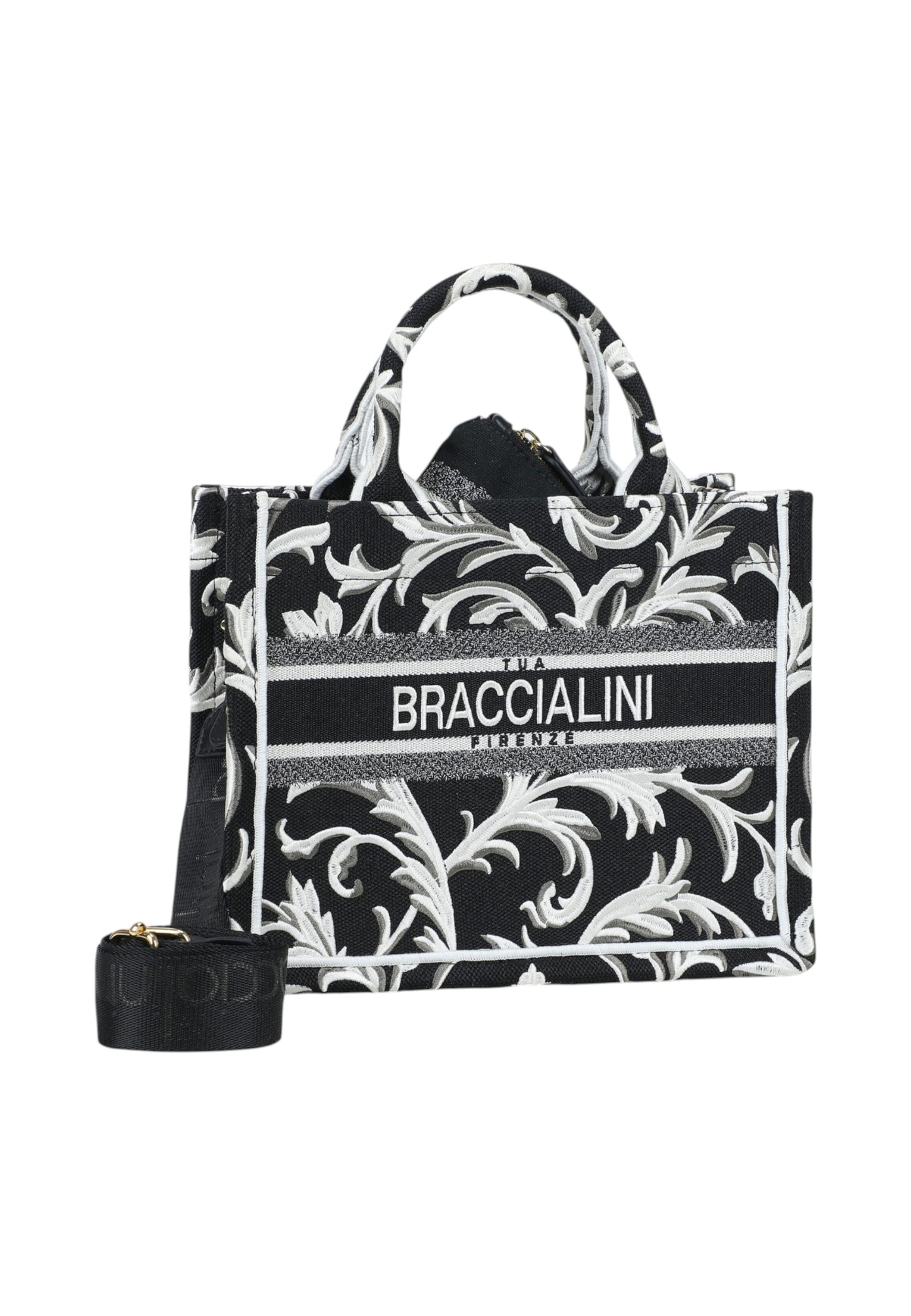 Borsa A Mano Donna Braccialini Tote Medium In Tessuto Con Ricami Esclusivi Queen B18920TY