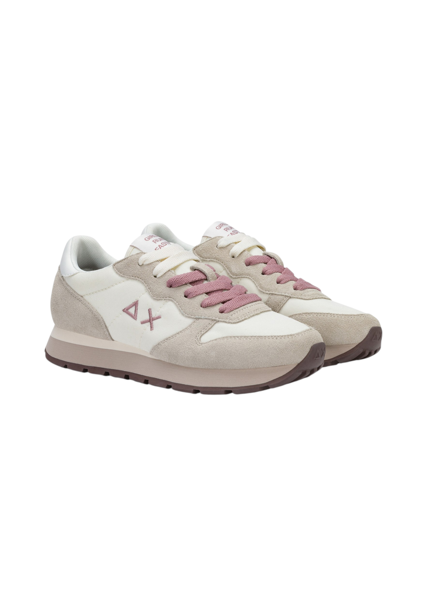 Sneakers Basse Donna Sun68 Stile Running, Nylon E Suede, Logo Ricamato Ally Solid Z46201